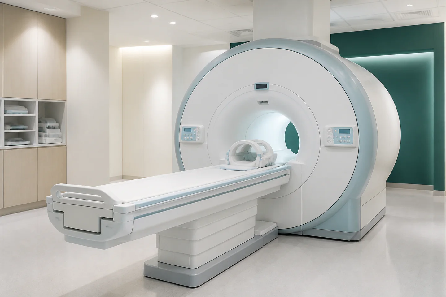 MRI 검사 장비를 표현한 의료 장비 이미지